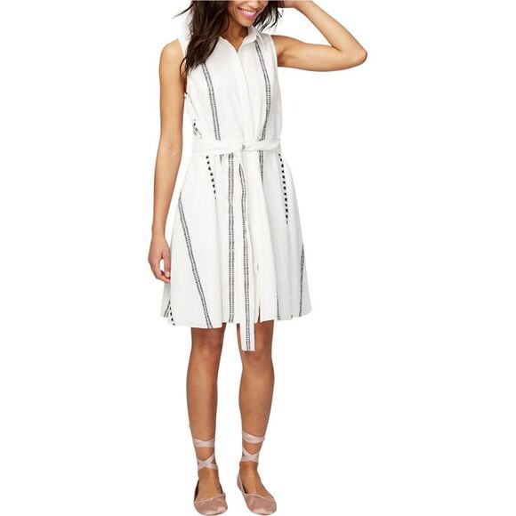 Rachel Roy Dresses & Skirts - Rachel Roy Womens Cotton Printed Shirt Dress, White, 10, DM